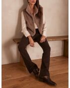 Cremefarbene Satinbluse Basile