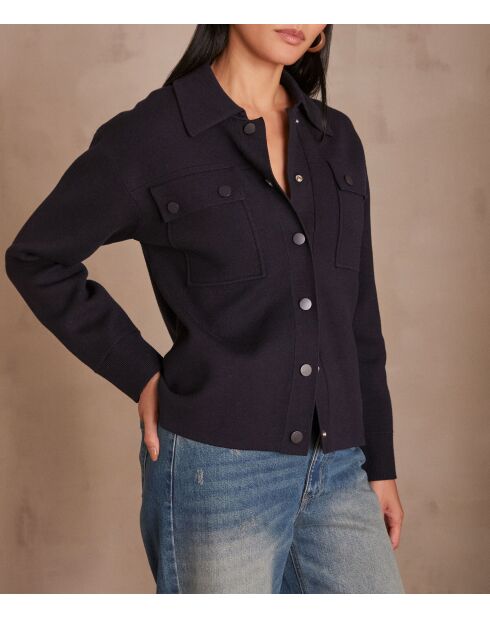 Corentin marineblaue Strickjacke