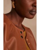 Chaqueta Bella de piel en ocre