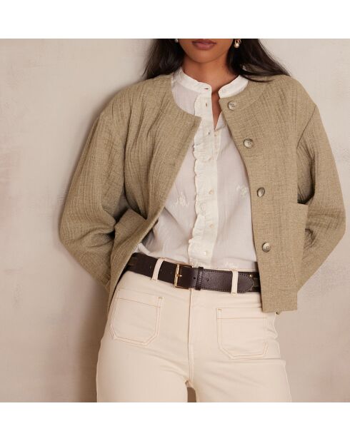 Chaqueta Carmen lisa almendrada