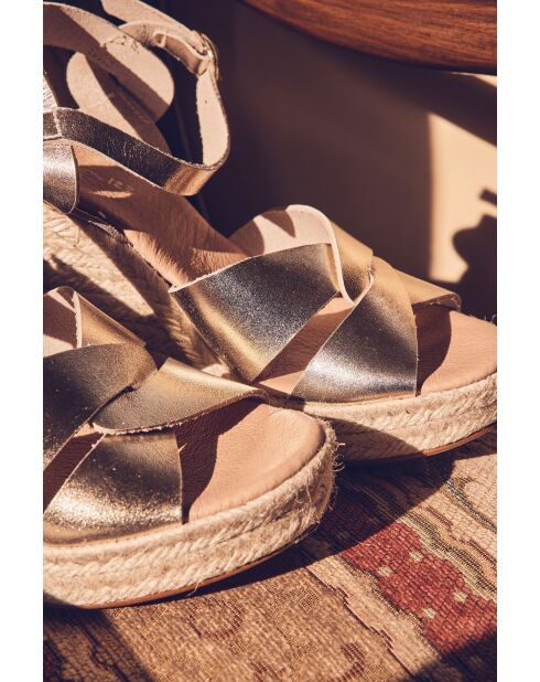 Espadrilles Jean en cuir dorées