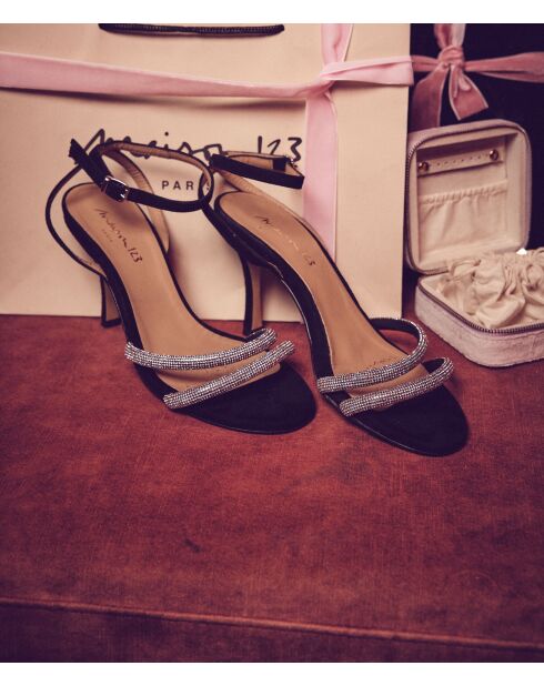 Schwarze Ledersandalen Reine