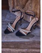 Schwarze Ledersandalen Reine