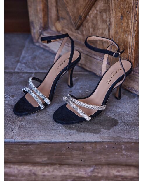Schwarze Ledersandalen Reine