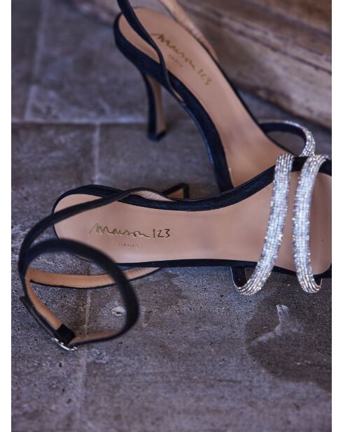 Schwarze Ledersandalen Reine