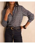 Chemisier Colette imprimé Paisley marine