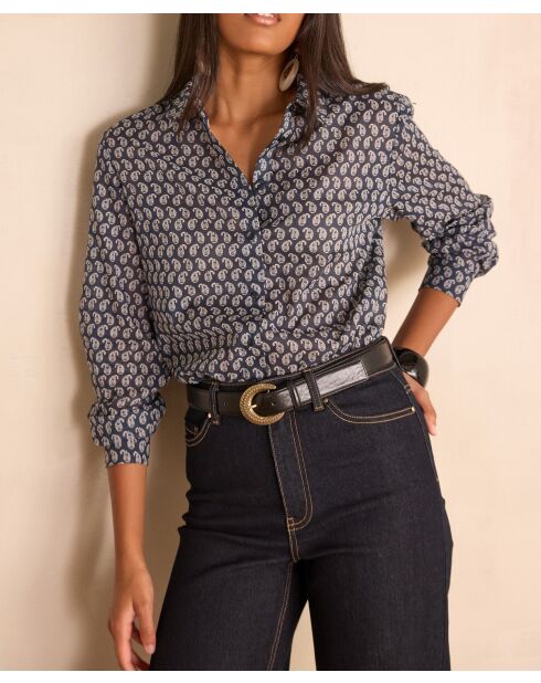 Chemisier Colette imprimé Paisley marine