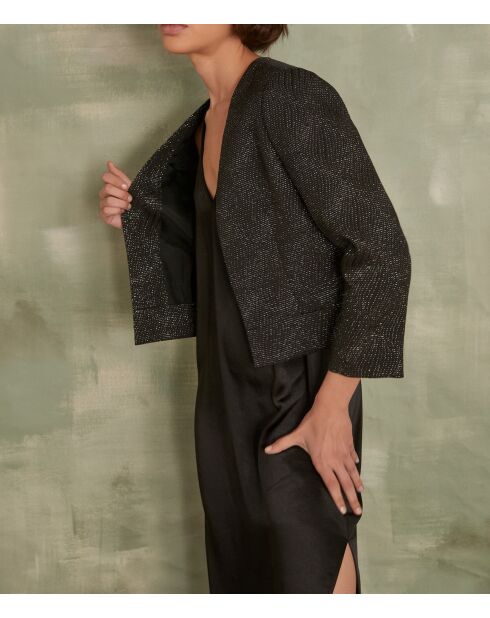 Schwarzer Jacquard-Bolero Neil
