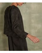 Schwarzer Jacquard-Bolero Neil