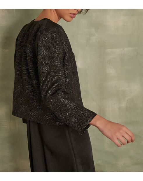 Schwarzer Jacquard-Bolero Neil