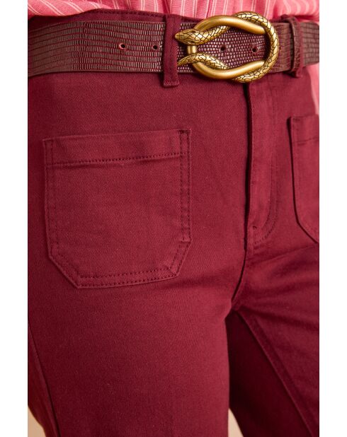 Luna wijde broek overdyed bordeaux