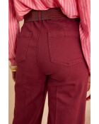 Luna wijde broek overdyed bordeaux