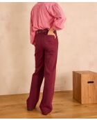 Luna wijde broek overdyed bordeaux