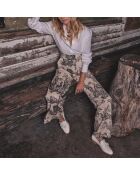 Florentin broek met zwart-witte print