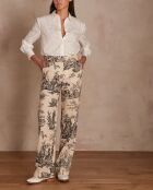 Florentin broek met zwart-witte print