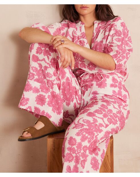 Prince houten broek met primerose-print