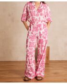 Prince houten broek met primerose-print