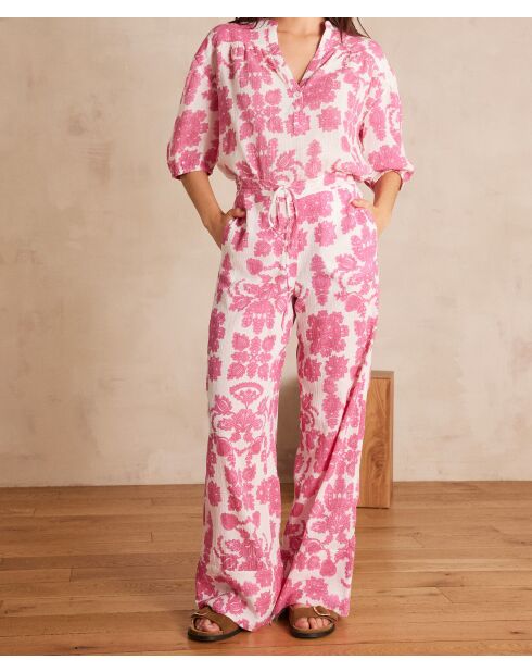 Prince houten broek met primerose-print
