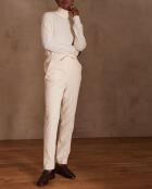Pantaloni Feliz in velluto crema