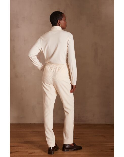 Pantaloni Feliz in velluto crema