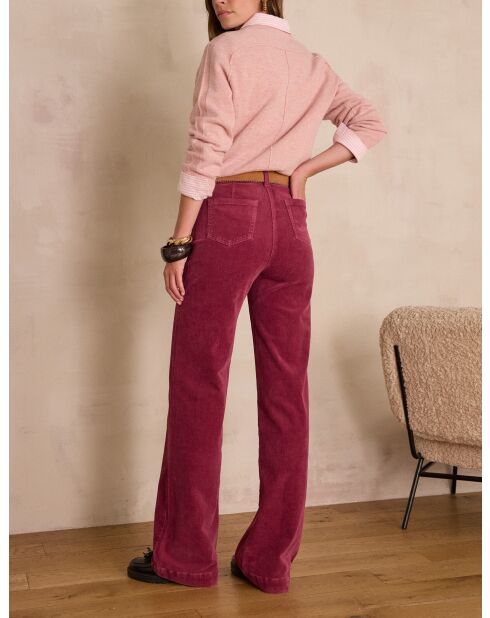 Pantalon Luna en velours grenat