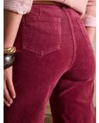 Pantalon Luna en velours grenat