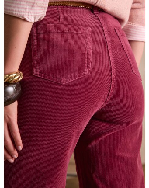 Pantalon Luna en velours grenat