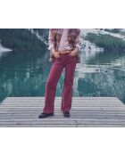 Pantalon Luna en velours grenat