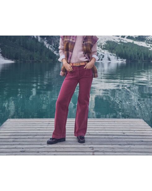 Pantalon Luna en velours grenat