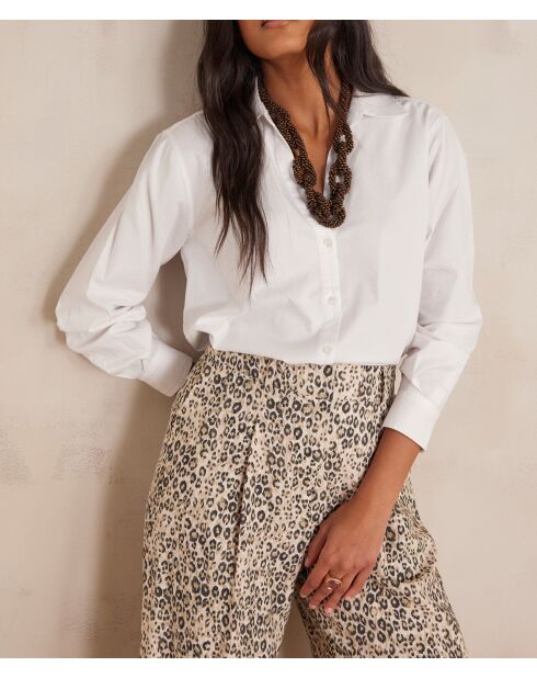 Matea effen ecru blouse
