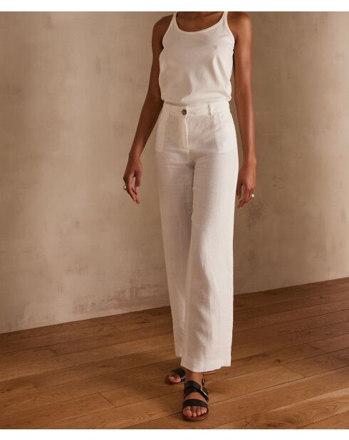 Pantaloni Pablo in lino bianco