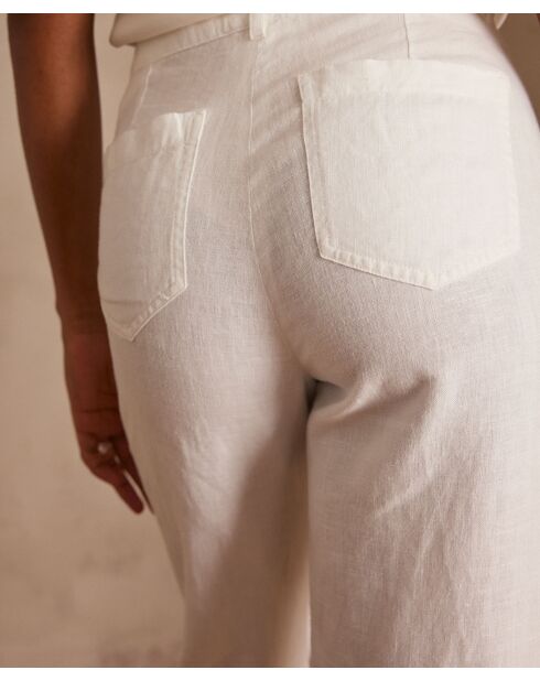 Pantaloni Pablo in lino bianco