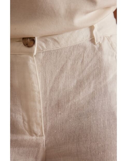 Pantaloni Pablo in lino bianco