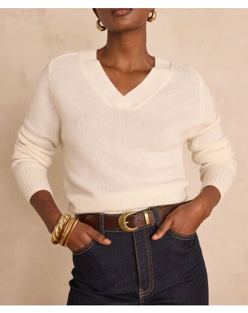Ecrufarbener Pullover Bryton