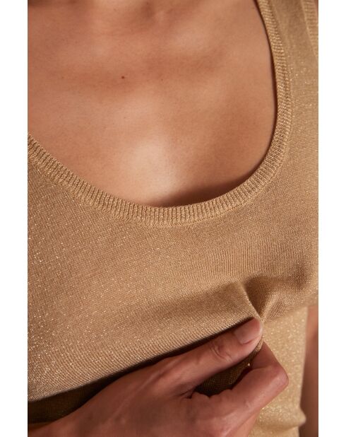 Beiges Strick-Tanktop Lilou bis