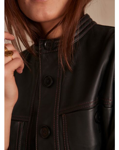 Blouson Nikita en cuir noir