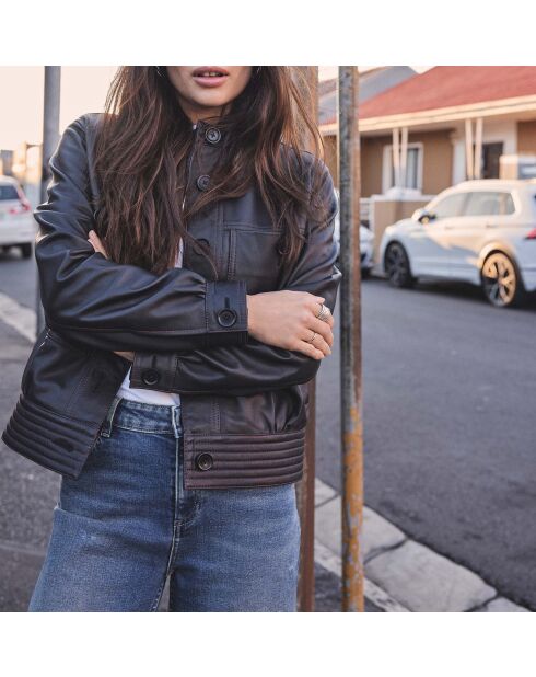 Blouson Nikita en cuir noir
