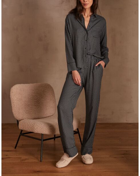 Pyjama chemise & pantalon Morphée marine