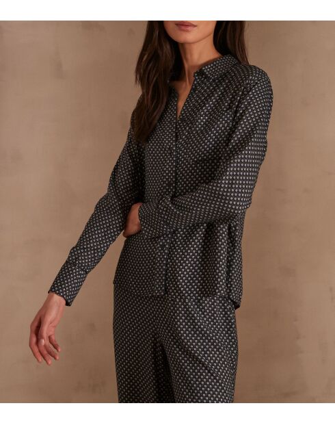 Pyjama chemise & pantalon Morphée marine