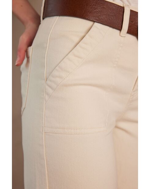 Selyna cremefarbene, überfärbte Hose