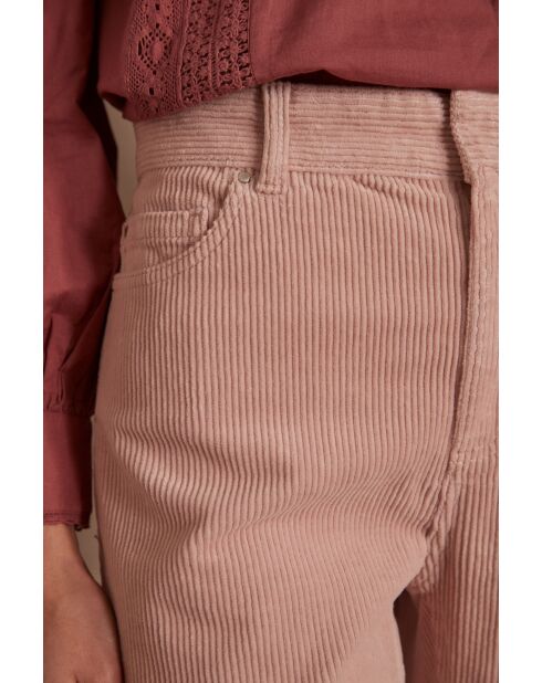 Pantalon Fidji en velours primerose