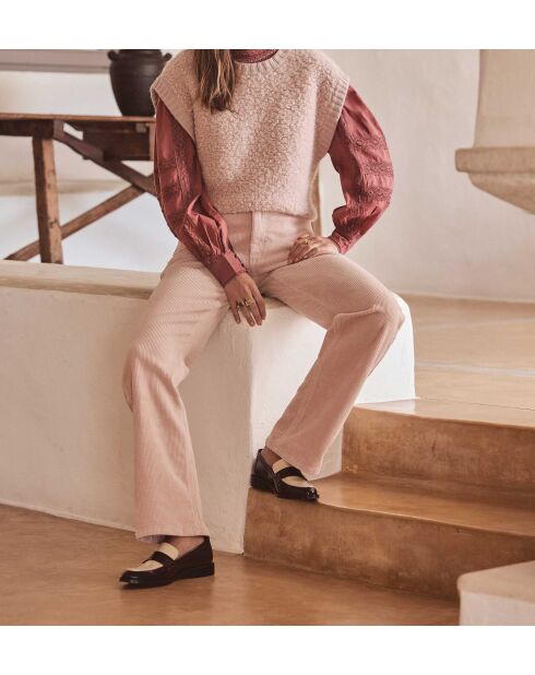 Pantalon Fidji en velours primerose