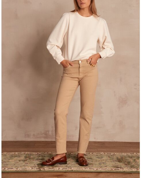 Beige overgeverfde broek Patience