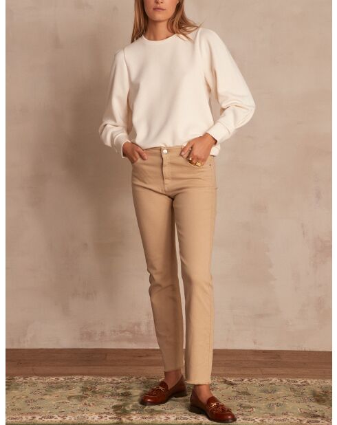 Beige overgeverfde broek Patience