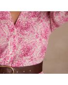 Blusa Miranda rosa chiaro con stampa