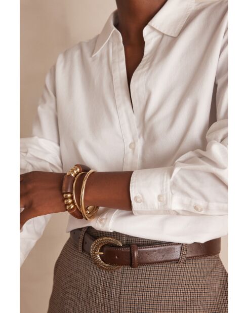 Chemisier Mandie en Oxford blanc