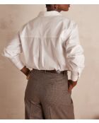 Chemisier Mandie en Oxford blanc