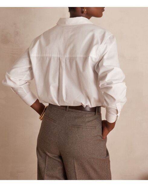Chemisier Mandie en Oxford blanc