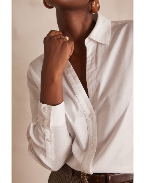 Chemisier Mandie en Oxford blanc