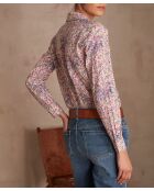 Mehrfarbiges ecrufarbenes bedrucktes Hemd Colette Fleur